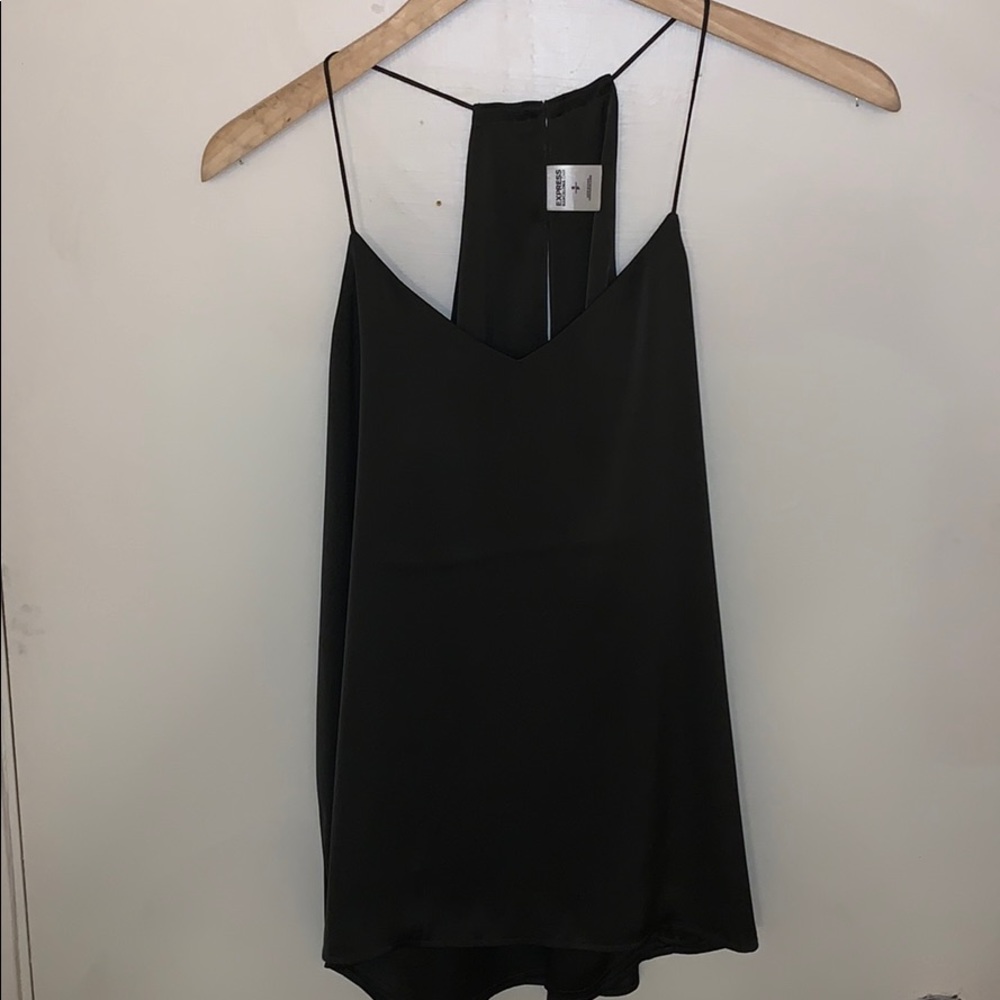 Express olive green polyester top